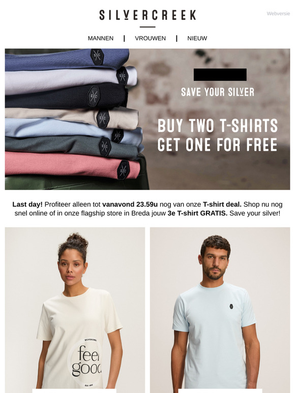 LAST DAY | Buy two T-shirts, get one for free!