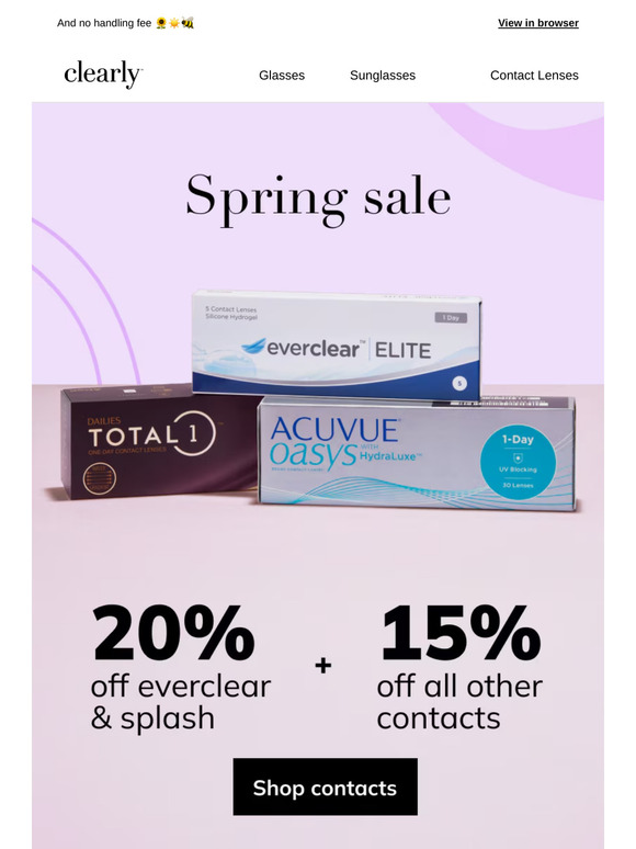 Up to 20% off contacts
