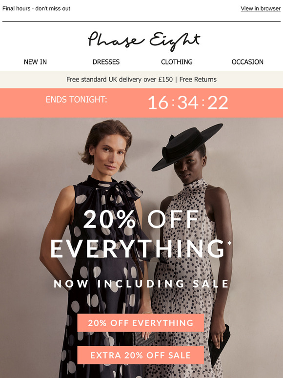 ENDS TONIGHT: 20% off everything!