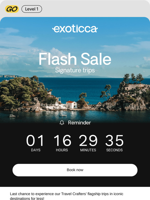 🏃 Last chance: 60% off signature trips