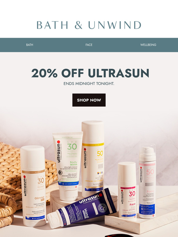 Last Chance: 20% OFF Ultrasun