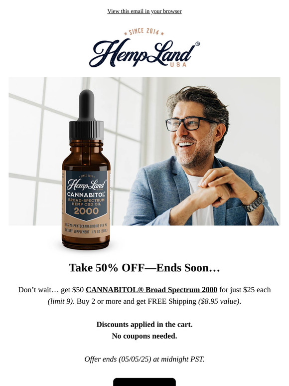 50% Off CANNABITOL 2000—Ends Soon