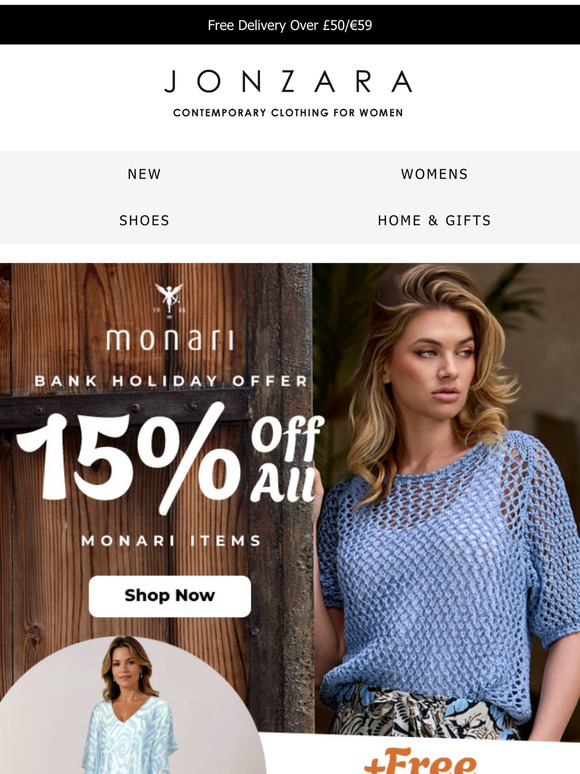 15% & Free Gift With Purchase On Monari