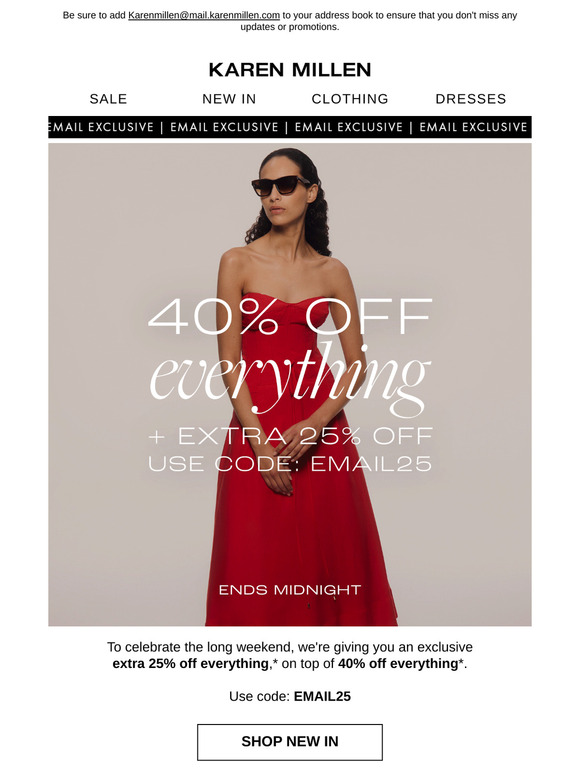 Ends Midnight | Extra 25% off Everything