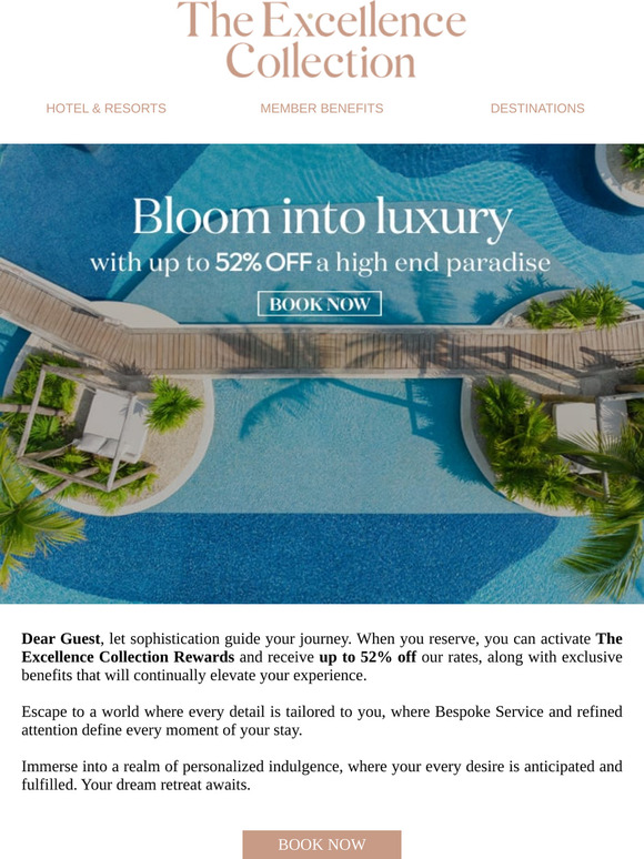 Elevated luxury begins poolside with up to 52% off, Dear Guest