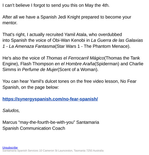 Spanish Jedi: May the 4th be with your language skills