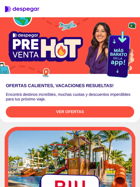 LLEGÓ PREVENTA HOT DESPEGAR 🔥 Hasta $600.000 de dcto en hoteles y paquetes internacionales!