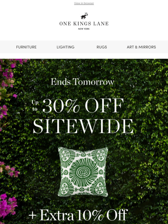 Ends Tomorrow! Up to 30% off Sitewide