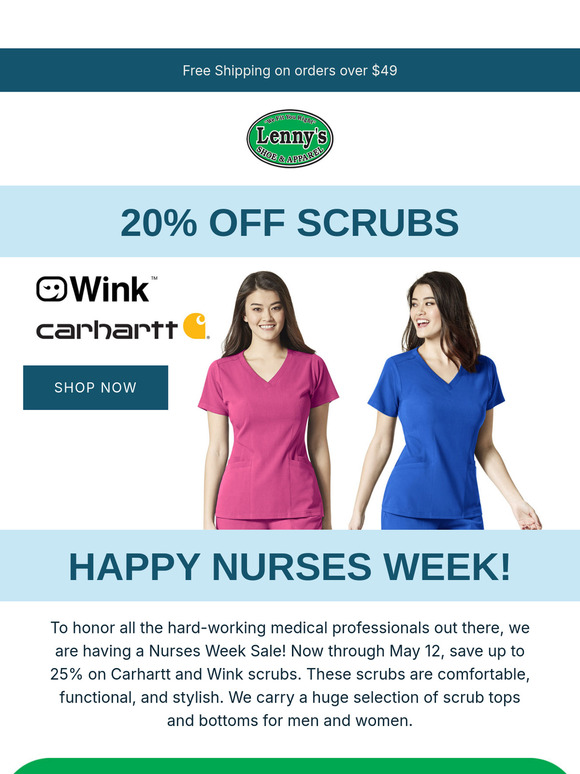 20% off Scrubs Sale - Thank you Nurses! 👩‍⚕️