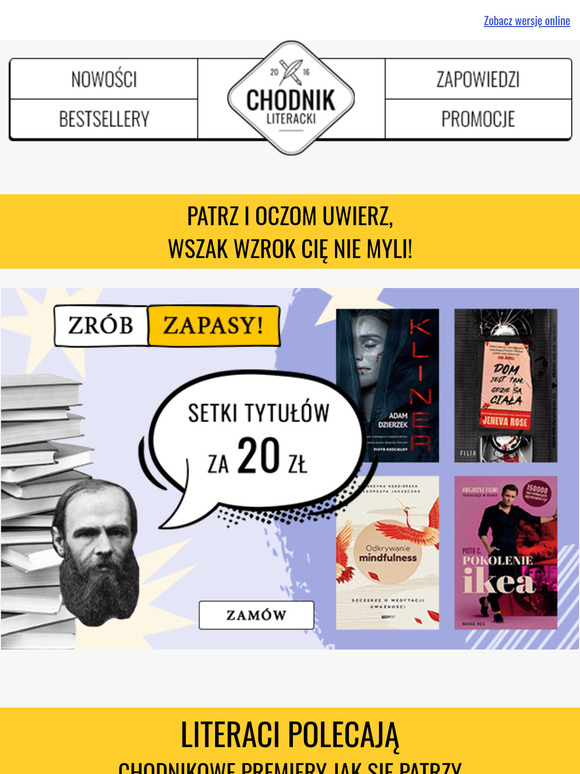 Zrób literackie zapasy! 📚 Setki tytułów za 20 zł