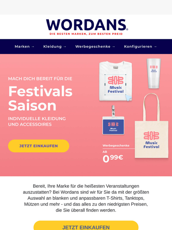 🎤 Festivalsaison mit individuellem Merch ab 0,99 €!