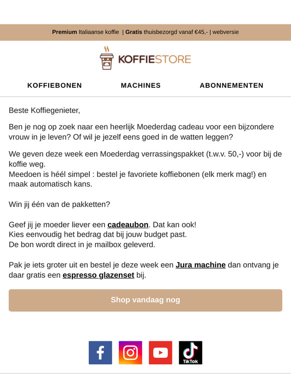 ☕ Win een Moederdag verrassingspakket
