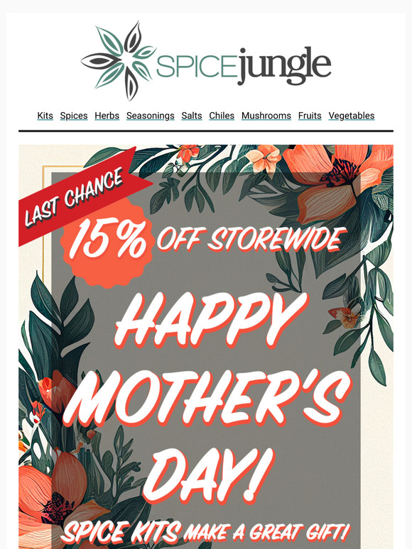Final Day! Mother's Day 15% Off Sale!
