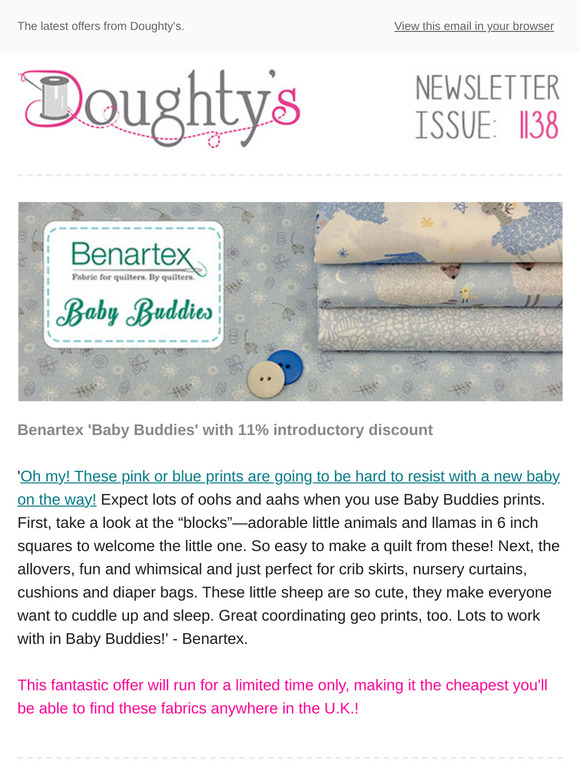 Benartex 'Baby Buddies' + Nutex Extra Wide Backing Fabrics + Andover Roadshow.