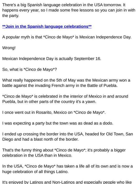 Join in the Spanish language celebrations
