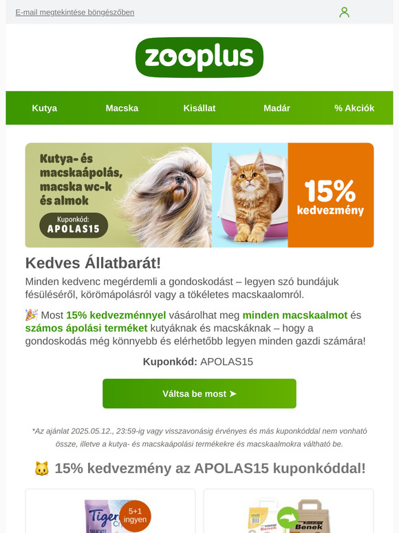 Ápolás magasfokon: 15% kedvezménnyel ✂️