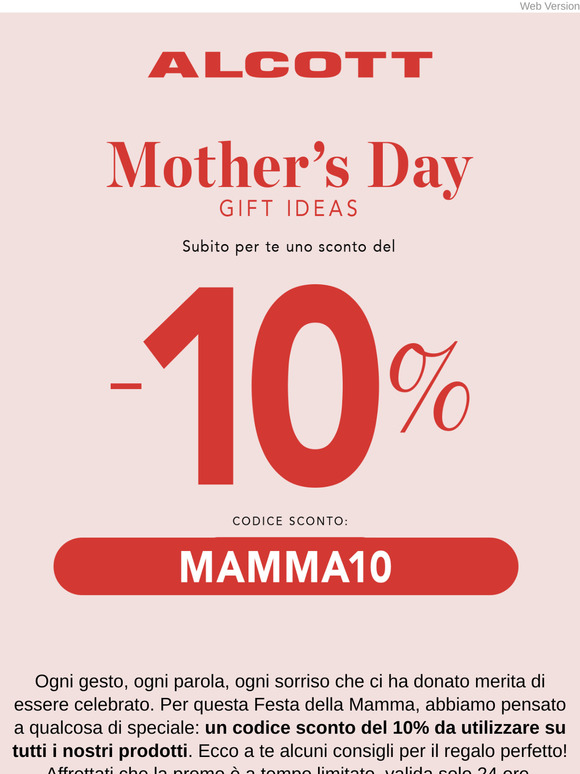 Tutto pronto per la festa della mamma? -10% su tutto🥰