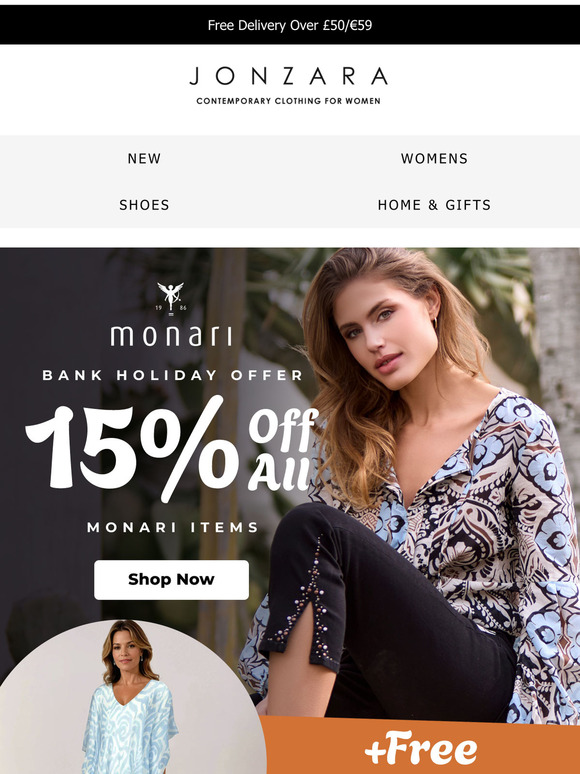 15% OFF Monari Continues