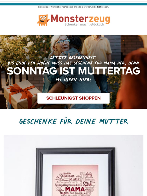 Das sind 12 Geschenkideen zum MUTTERTAG - letzter Aufruf!!