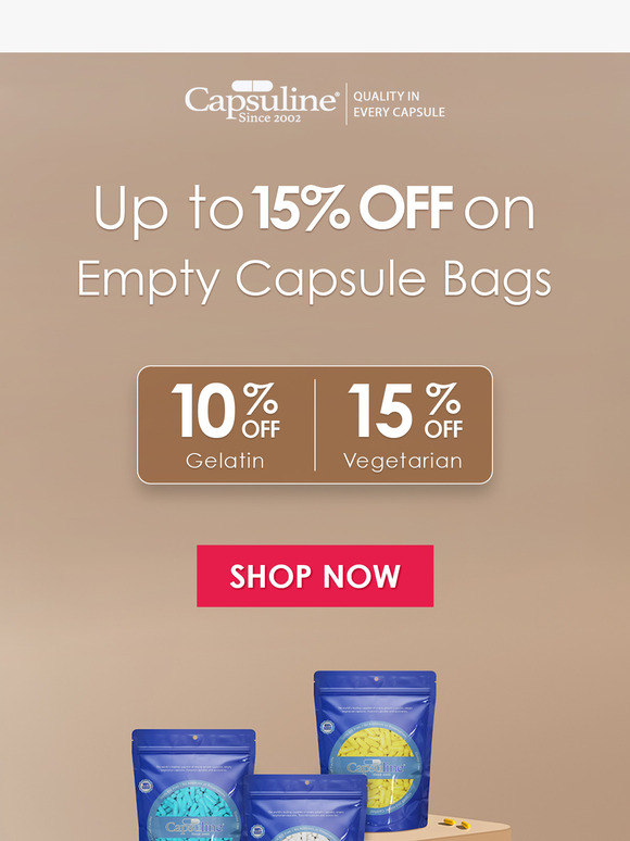 🚨Save on Capsule Bags: 10%–15% Off This May!