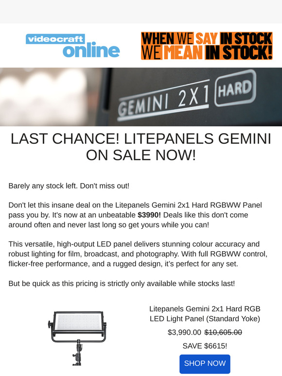 Last Chance - Unbeatable Litepanels Gemini Deal!