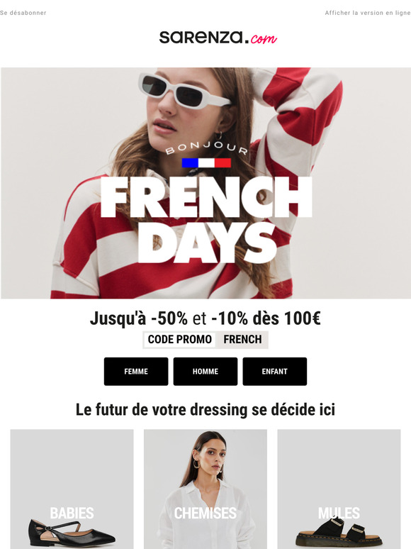 Sandales, ballerines, mules… jusqu'à -50% 😍