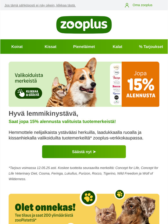 Jopa 15% alennusta valituista tuotemerkeistä⭐
