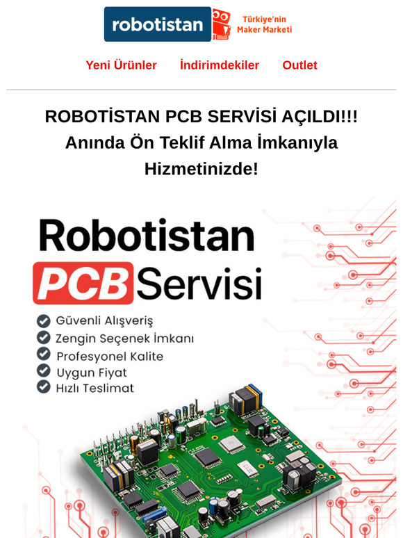 📢 ROBOTİSTAN PCB SERVİSİ AÇILDI 🎉