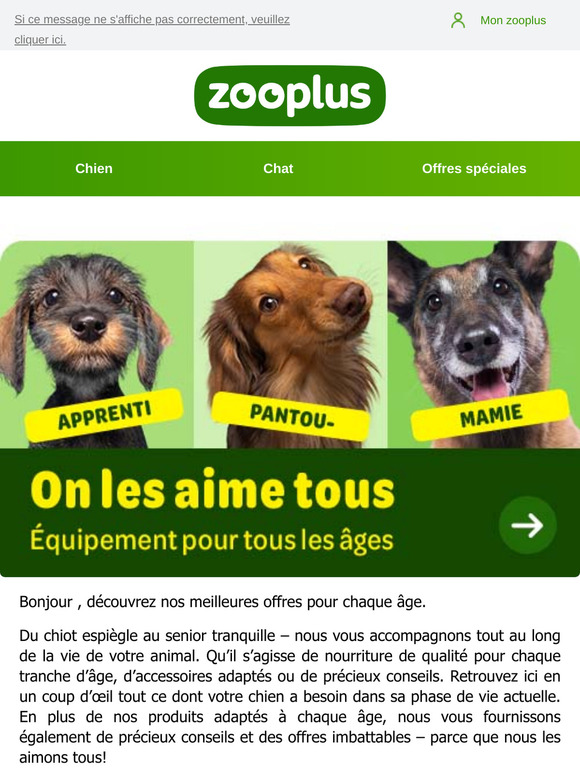 Du chiot au senior : une nourriture sur mesure.