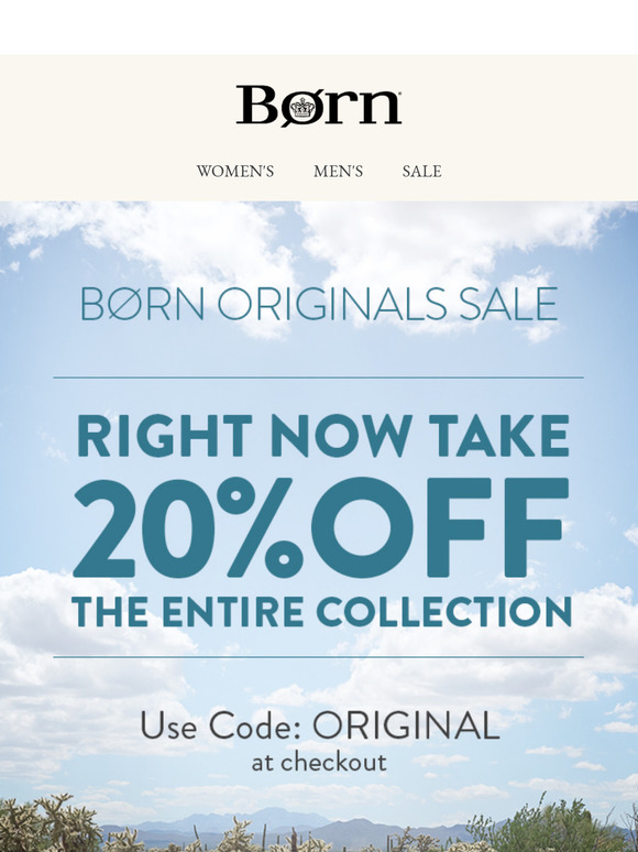 20% OFF the Born Originals Collection! 😀