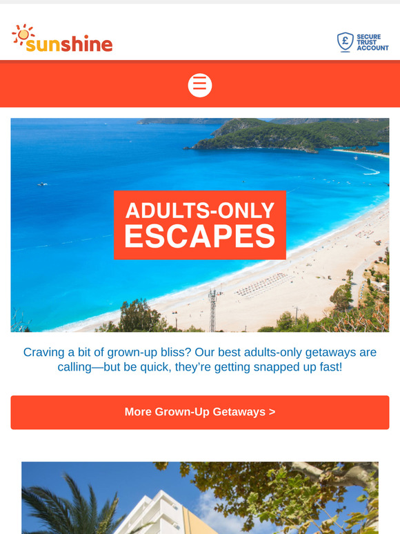 Adults-only escapes from £186pp 🍹