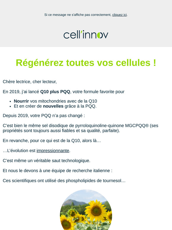 DINGUE : Votre Q10 + PQQ améliorée par l’intégration cellulaire