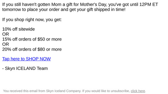 LAST CHANCE: Get it shipped for Mother's Day