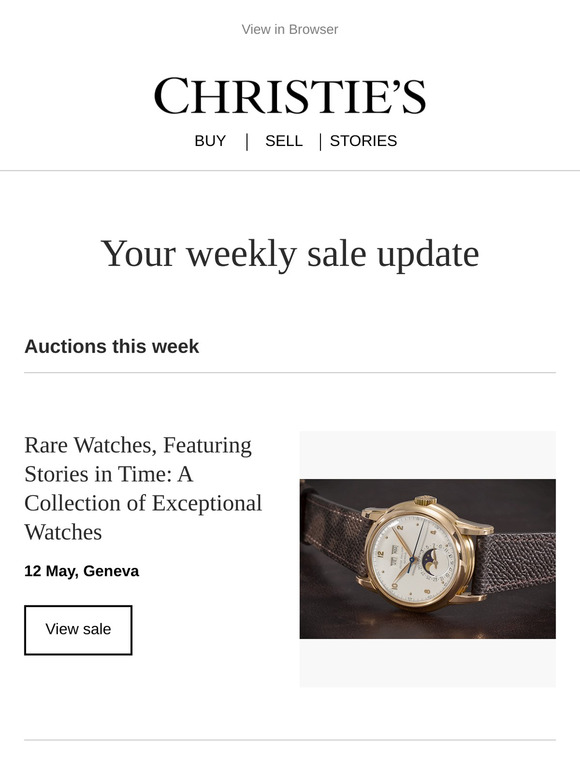 Upcoming auctions, recommended for you