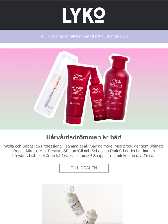 3 för 2 på Wella & Sebastian Professional