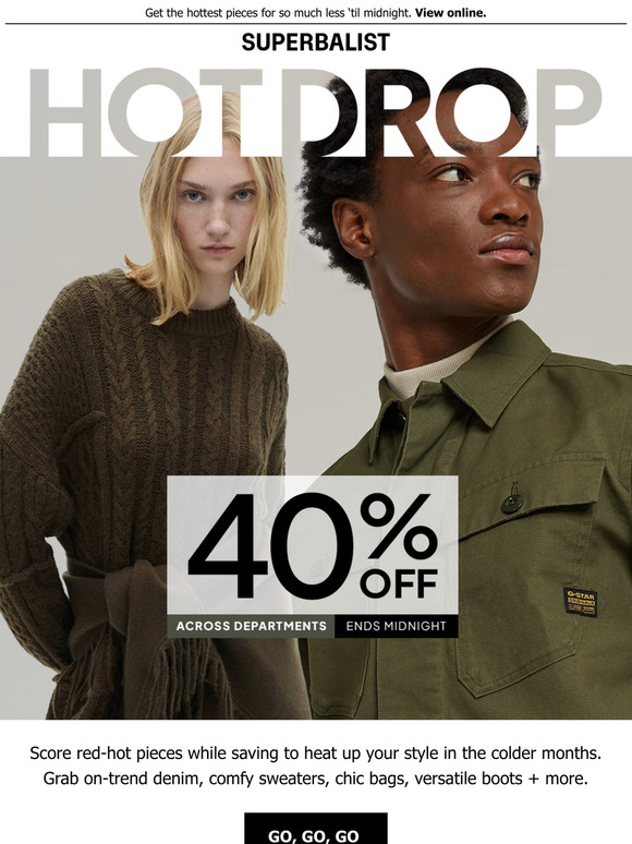 40% off sounds like a party | HOT DROP