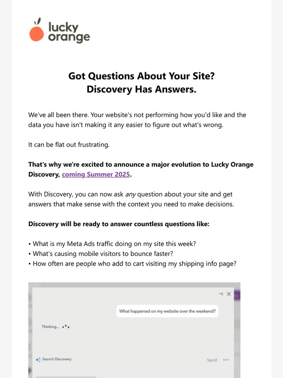NEW First Look: Lucky Orange Discovery