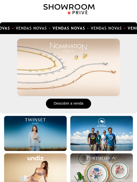 NOMINATION, UNDER ARMOUR, TWINSET e 10 novas vendas online hoje