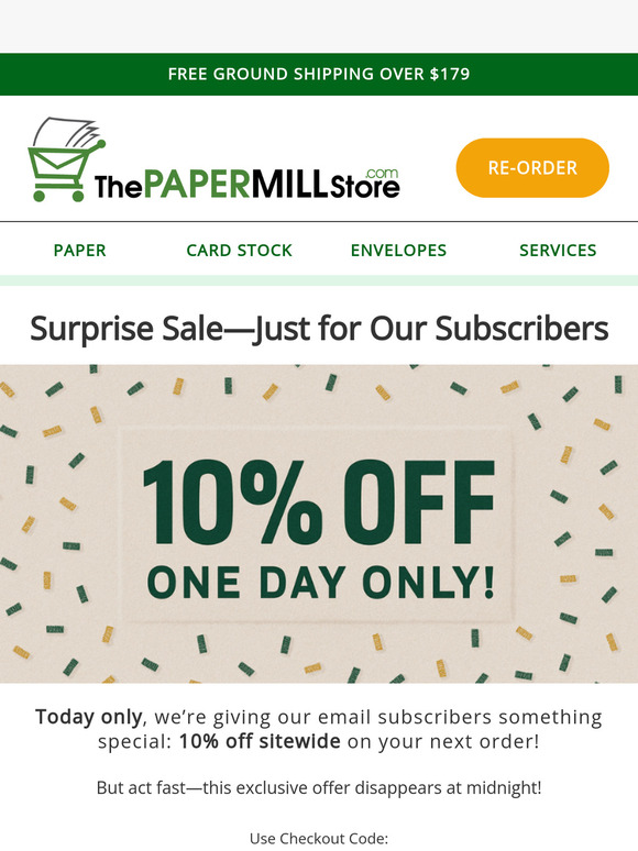 🎉 Surprise! 10% Off Sitewide—Today Only