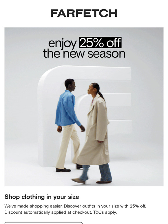 Shop your size with 25% off