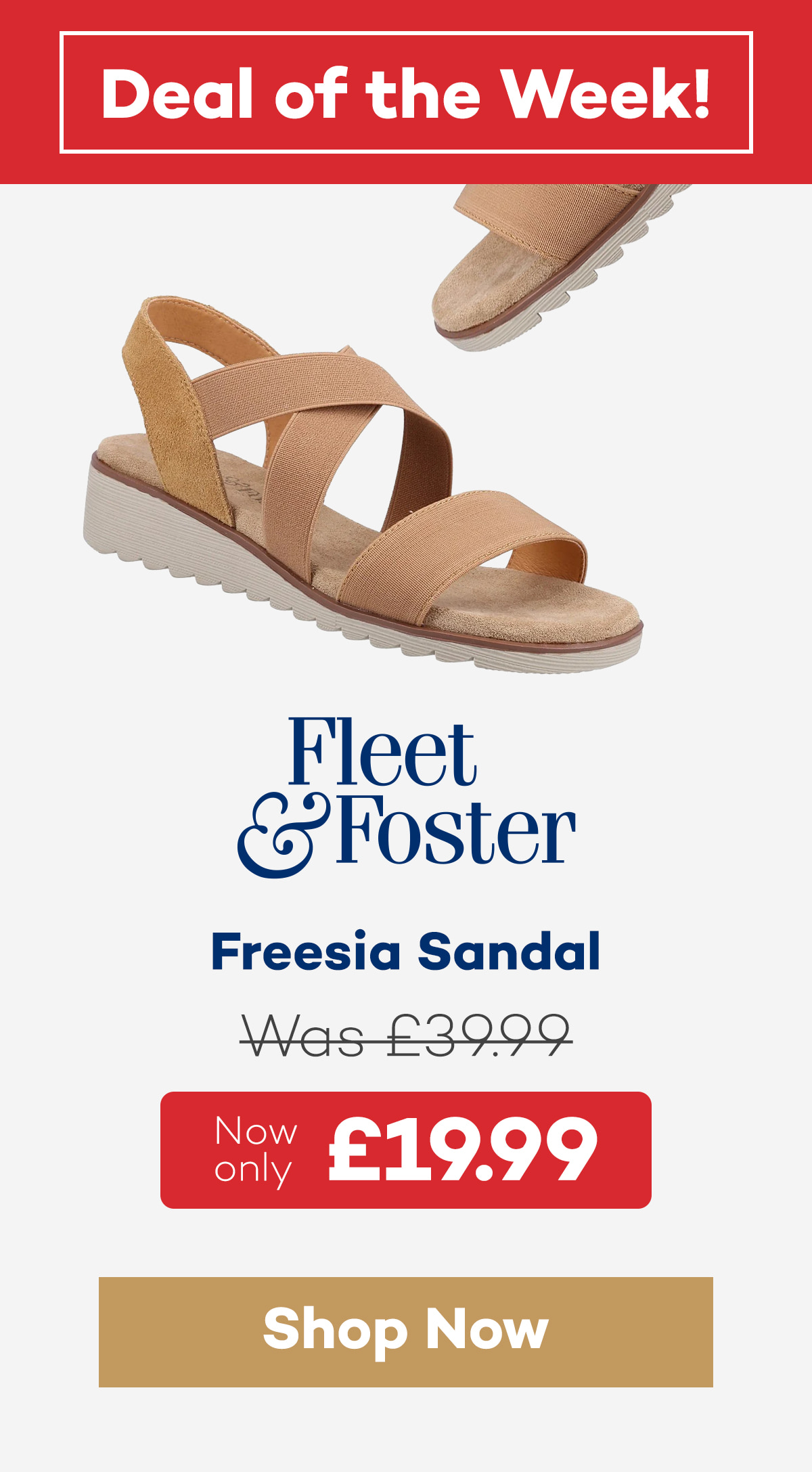 Fleet & Foster Freesia Sandal £19.99 £39.99 Save £20
