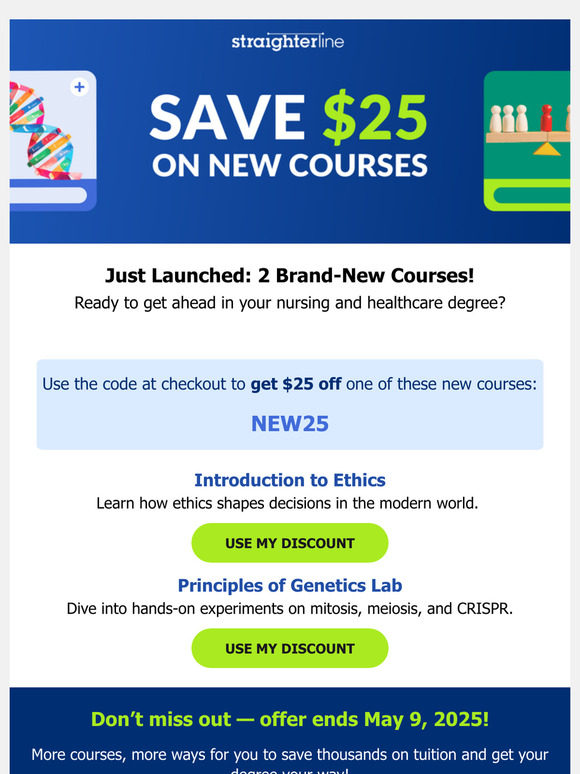 🎓 New nursing courses + $25 off!