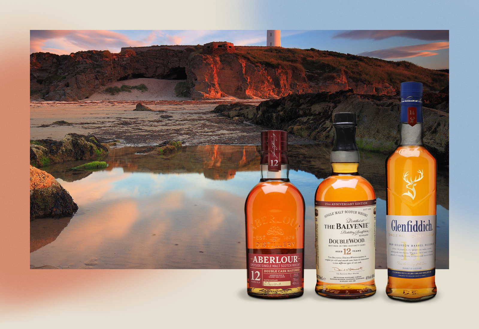 Aberlour 12 year old, Balvenie 12 year old & Glenfiddich 14 year old