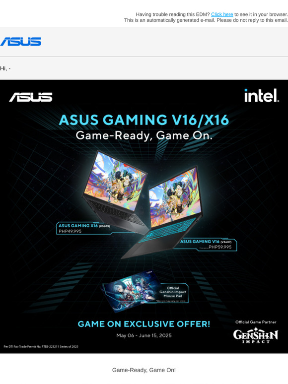 Game Ready, Game On! The ASUS Gaming Line has arrived!