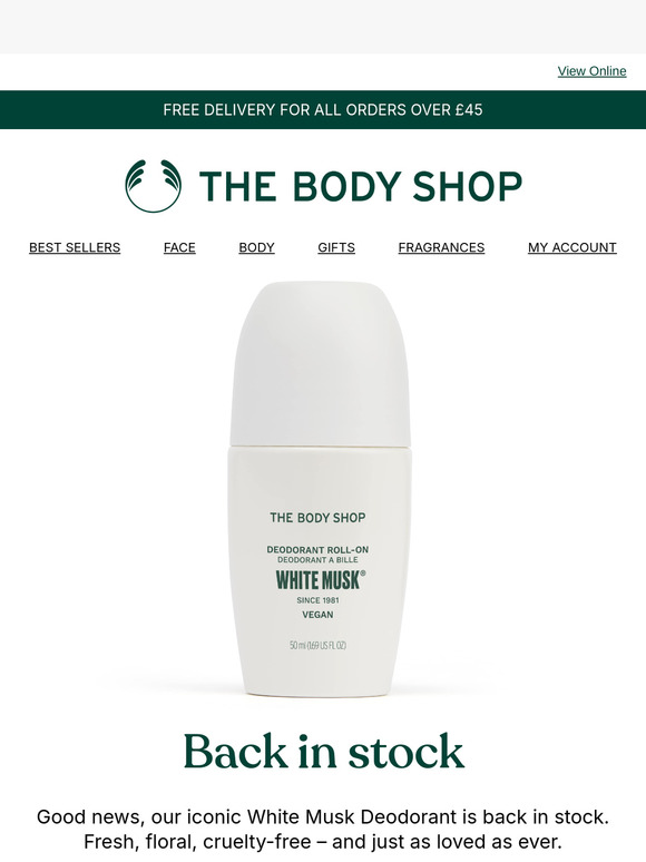 Back in stock: White Musk Deodorant