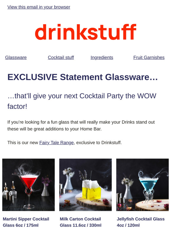 Statement Glassware for your next Cocktail Party