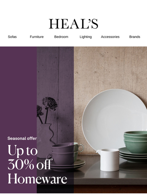 Up to 30% off homeware starts now