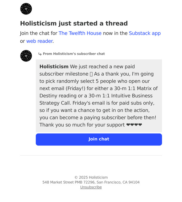 💬 New thread from Holisticism