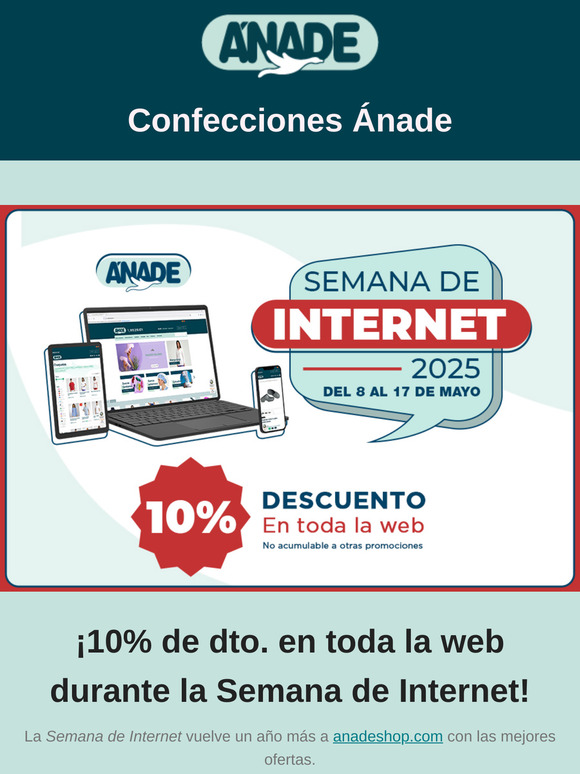 ¡10% de dto. en toda la web durante la Semana de Internet!