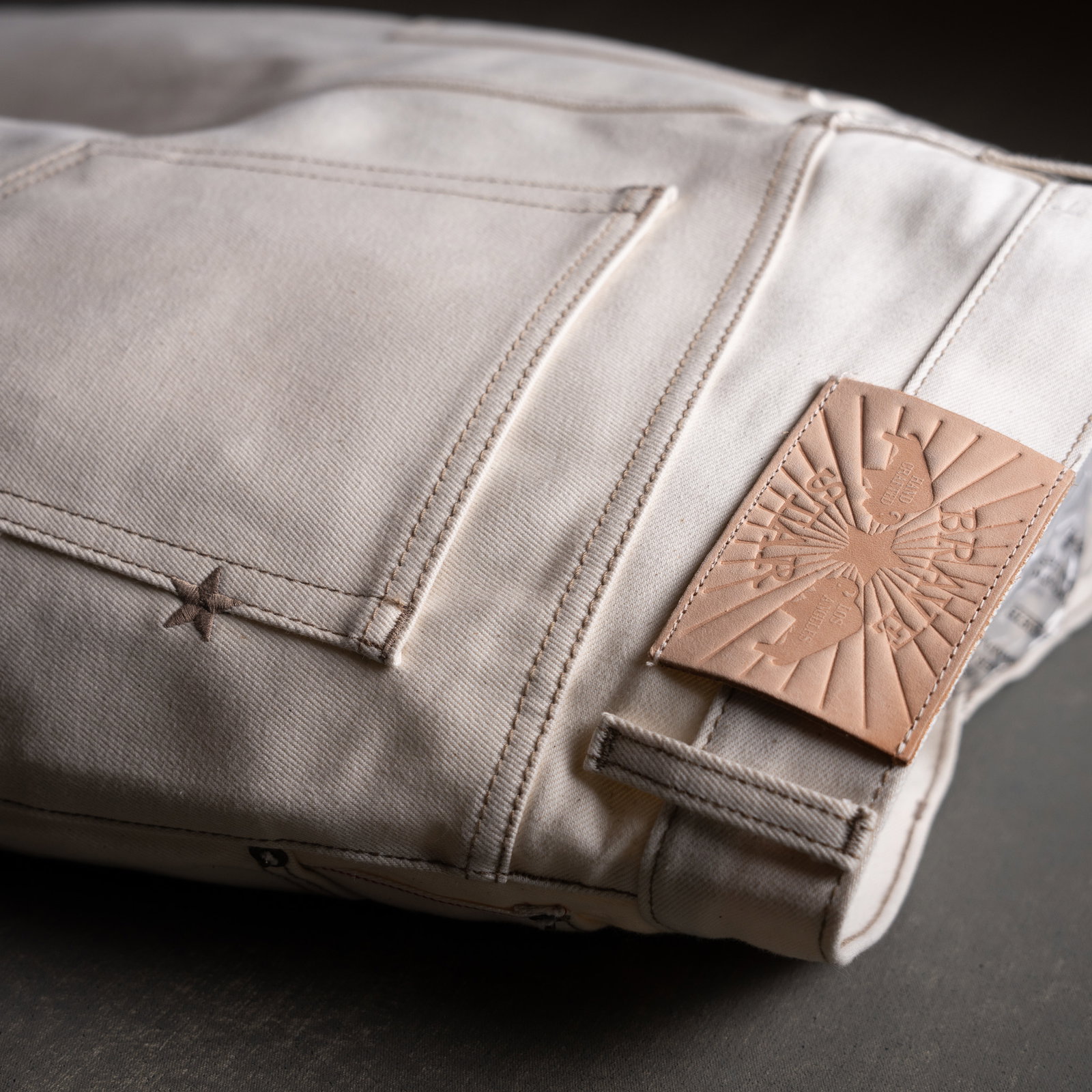 unbleached selvage denim showcasing organic cotton texture and character